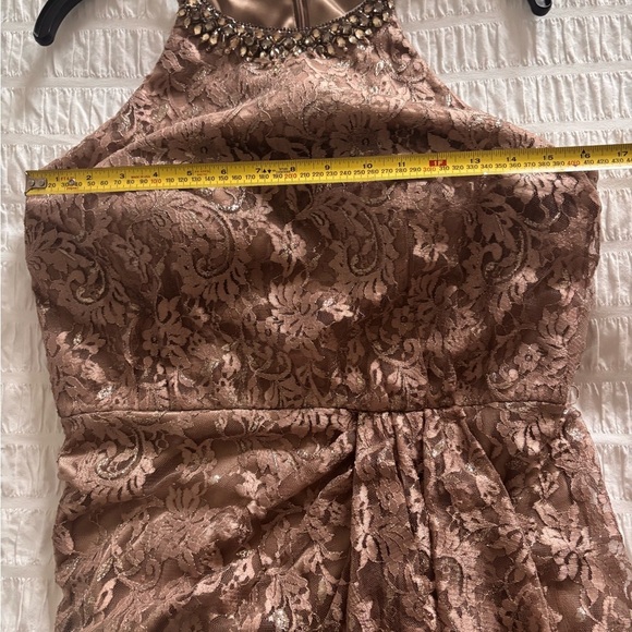 Cameron Blake Mother of the Bride Elegant Lace and Brad Trim Dress Sz 10 - Picture 5 of 15